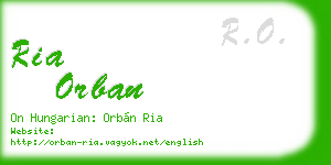 ria orban business card